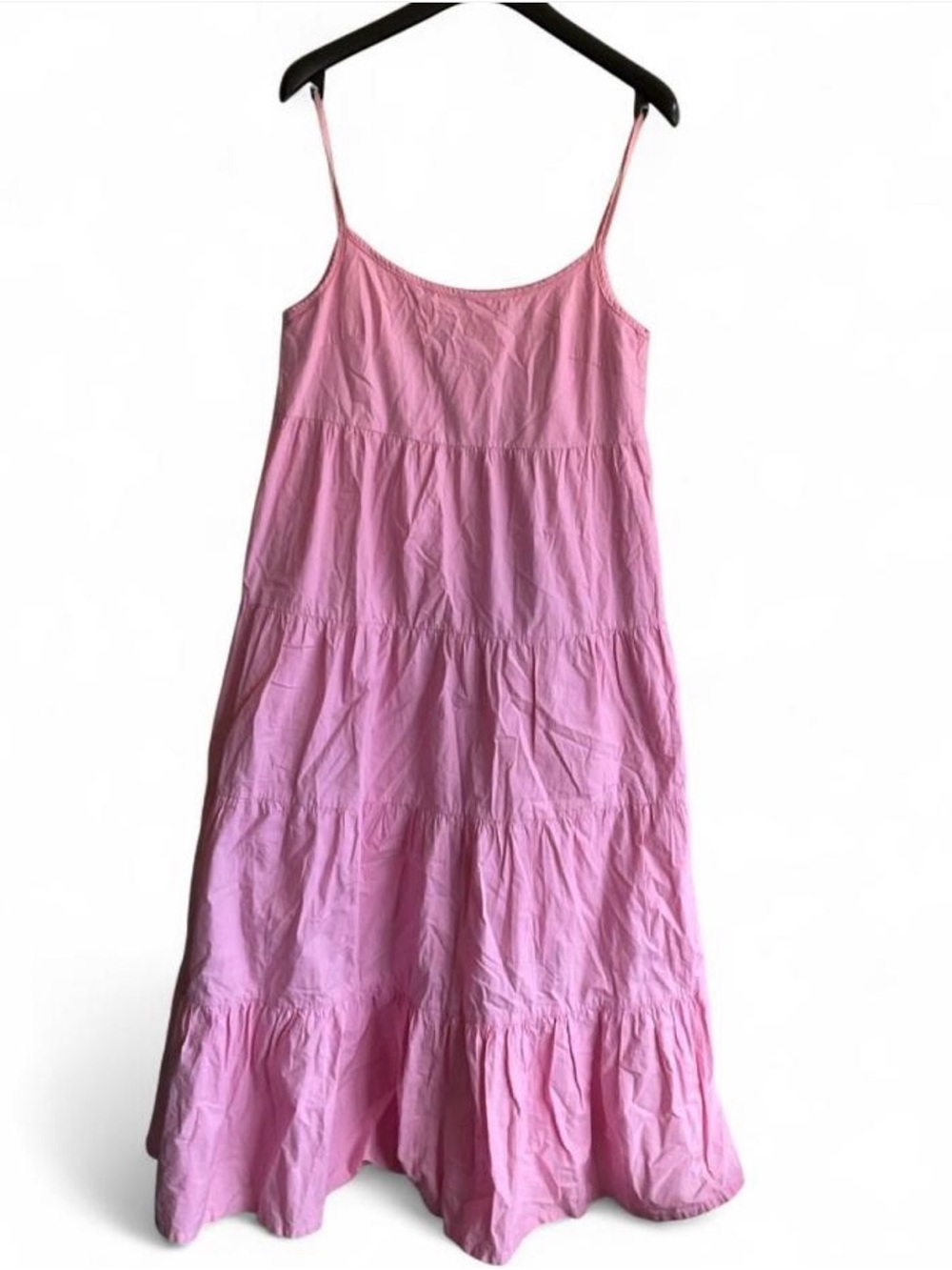 Bubblegum Pink Tiered Cotton Maxi Dress | Keyhole Cami Sundress Coquette⁠ SMALL